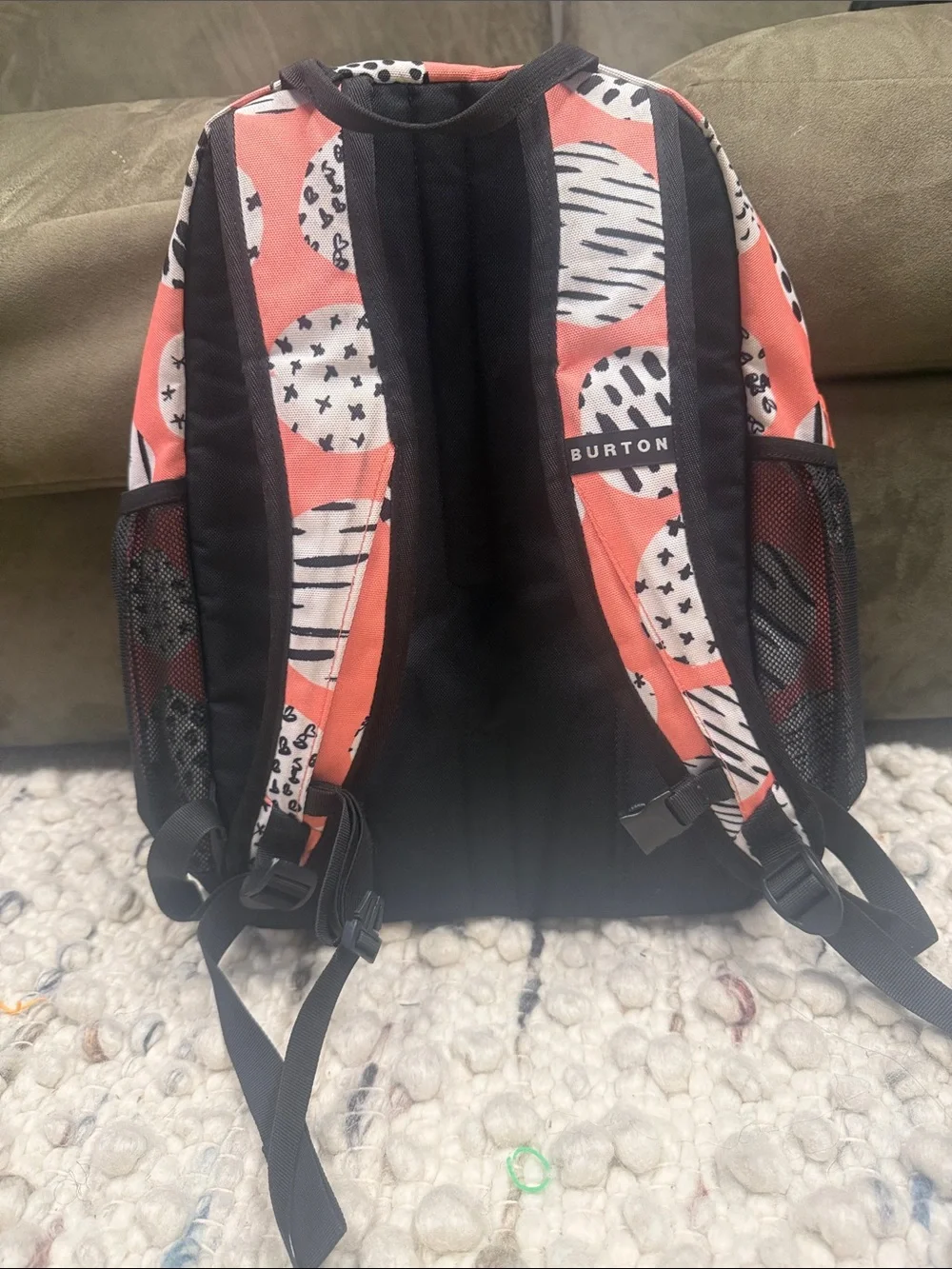 Burton Coral and White Patterned Daypack